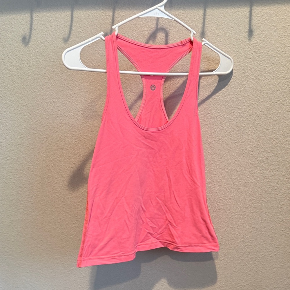 lululemon Coral Pink Racerback Tank short length